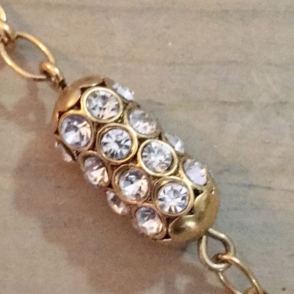 J Crew Crystal Barrel Gold Chain Station Necklace - Picture 3 of 7
